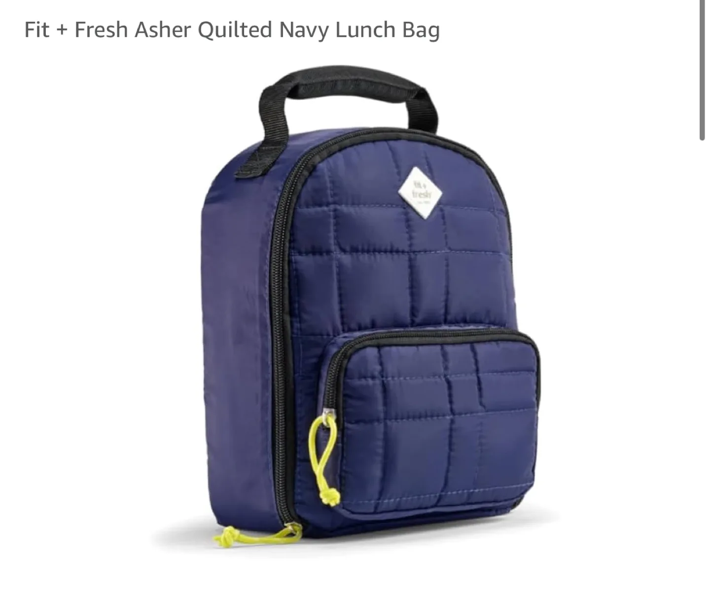 Fit + Fresh Asher Quilted Navy Lunch Bag thumbnail