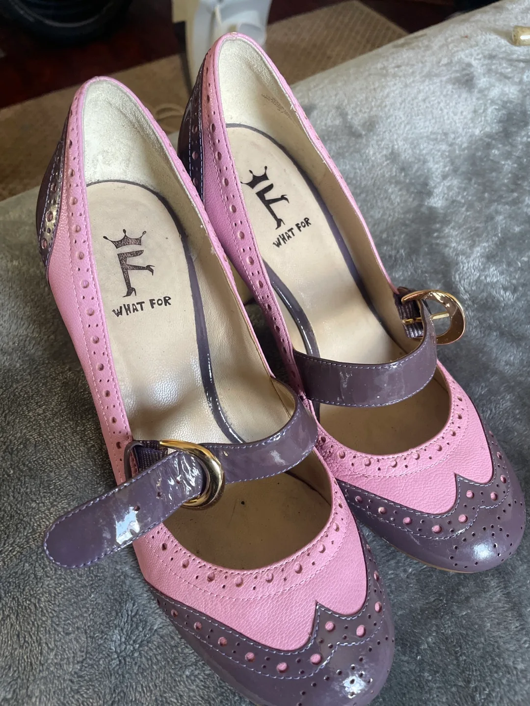What For Pink & Purple Mary Jane Heels thumbnail