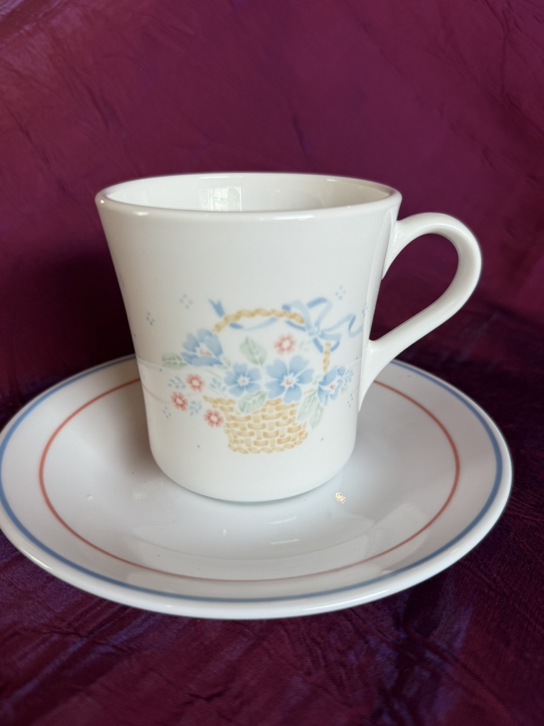 Vintage Corningwear corelle country cornflower teacup set
