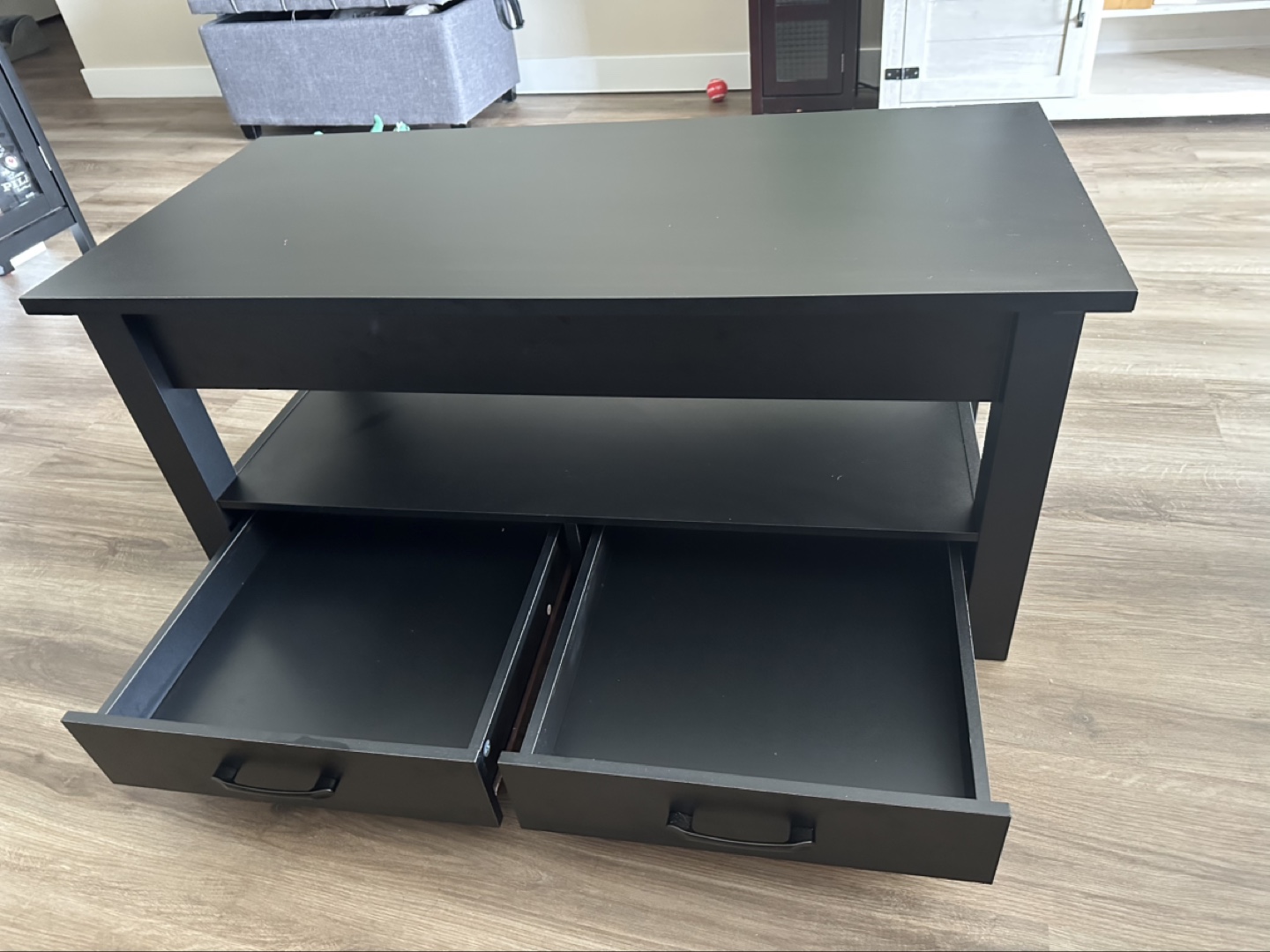 Black Lift Top Coffee Table with Storage