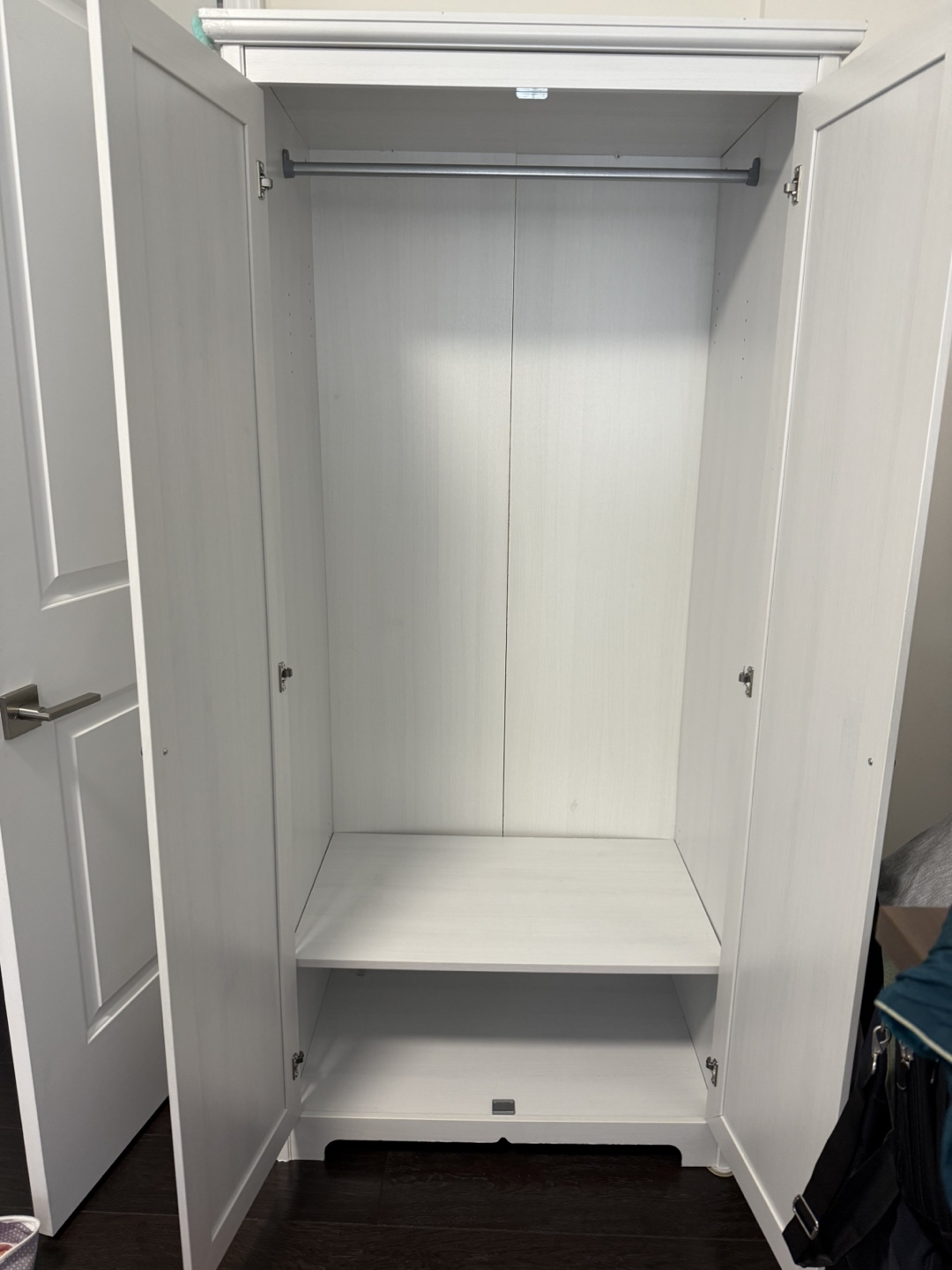 White Wardrobe with Shelves - photo 2