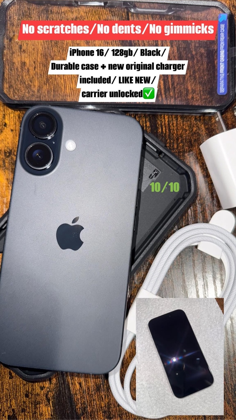 Like New iPhone 16 128GB Black Unlocked