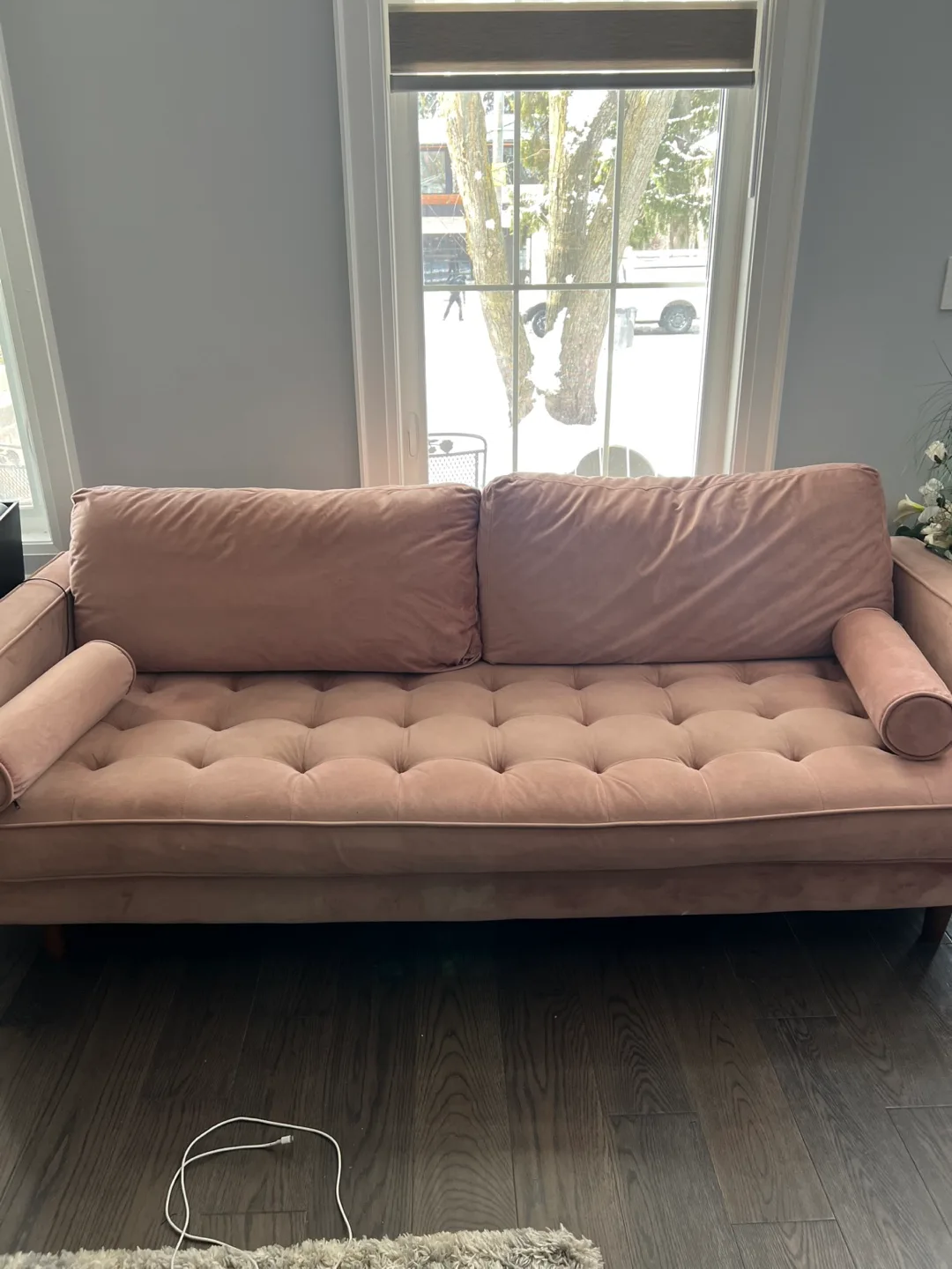 Pink Velvet Sofa thumbnail
