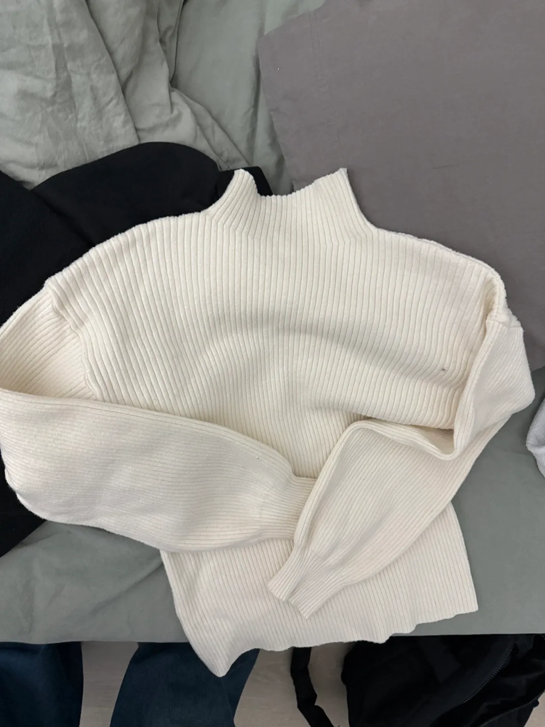 White Knit Turtleneck Sweater thumbnail