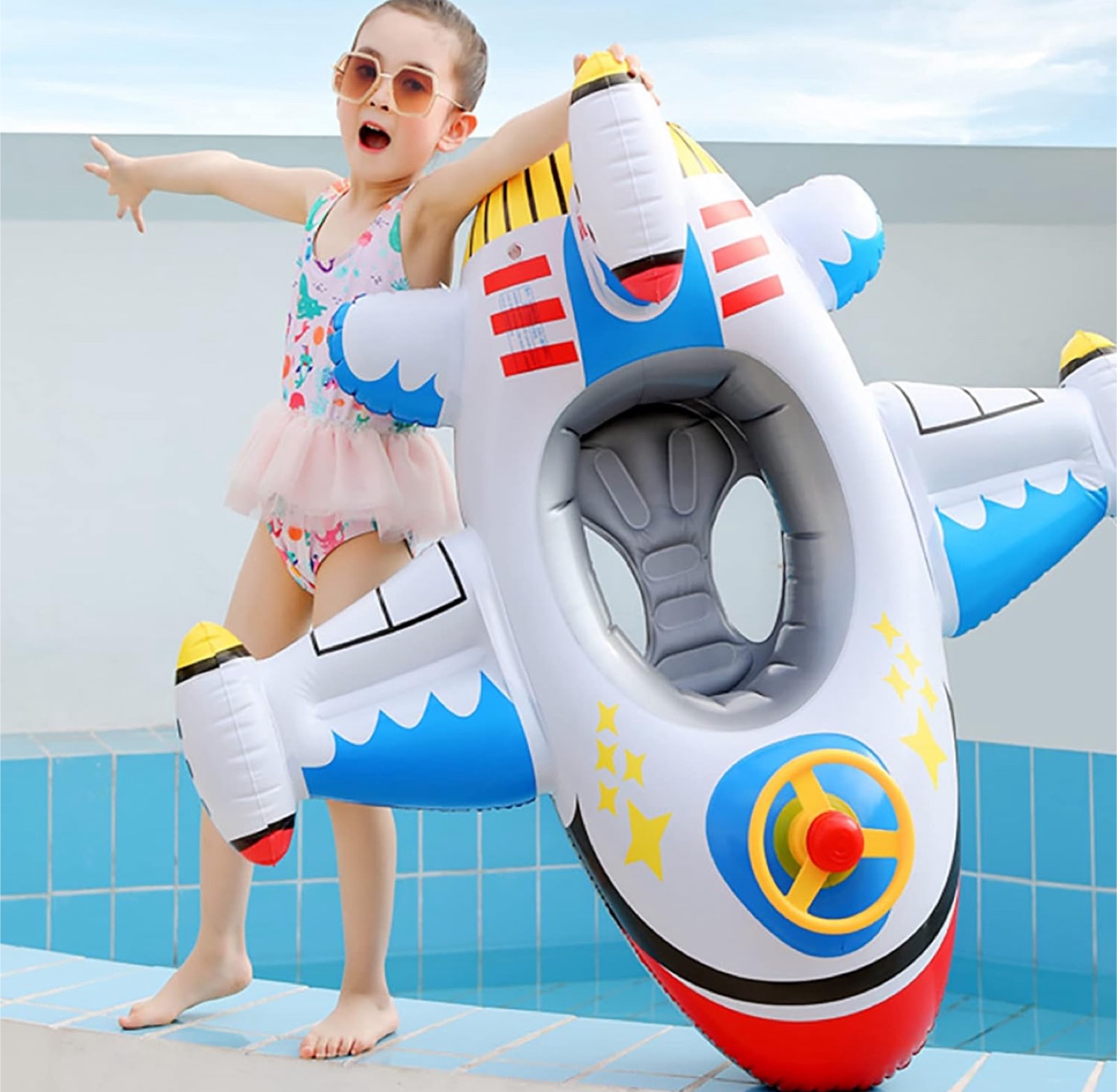 New Inflatable Airplane Baby Pool Float - photo 2