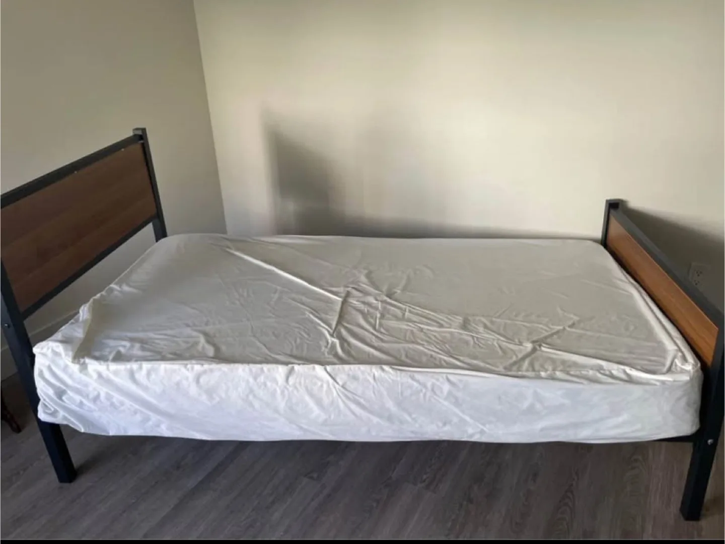 Bed Frame - Metal & Wood twin size thumbnail