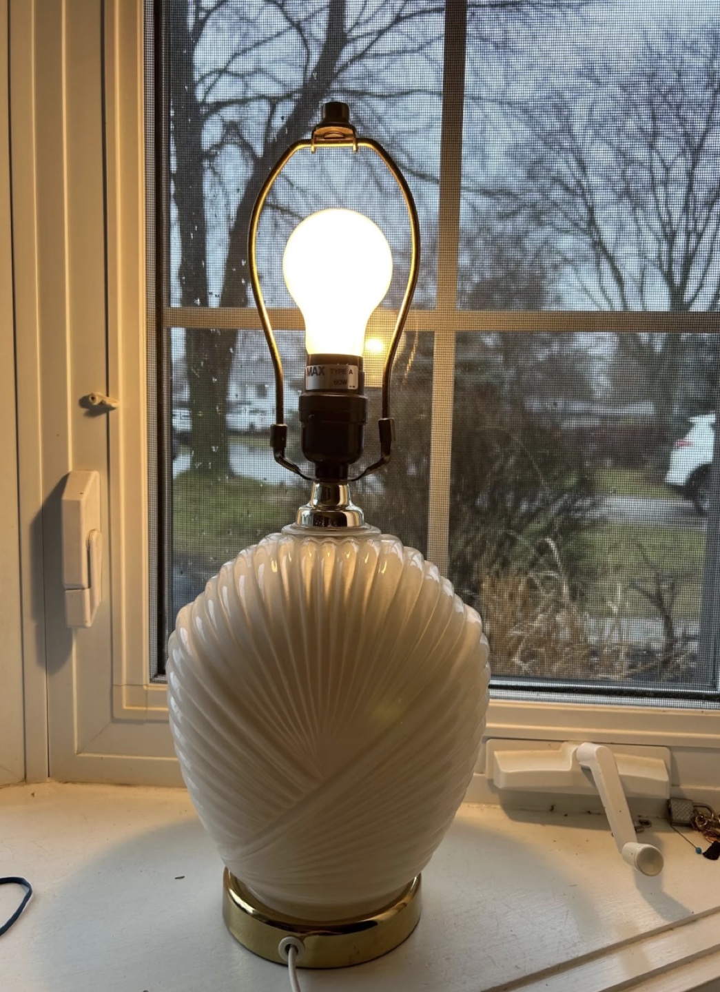 1980s Shell Table Lamp
