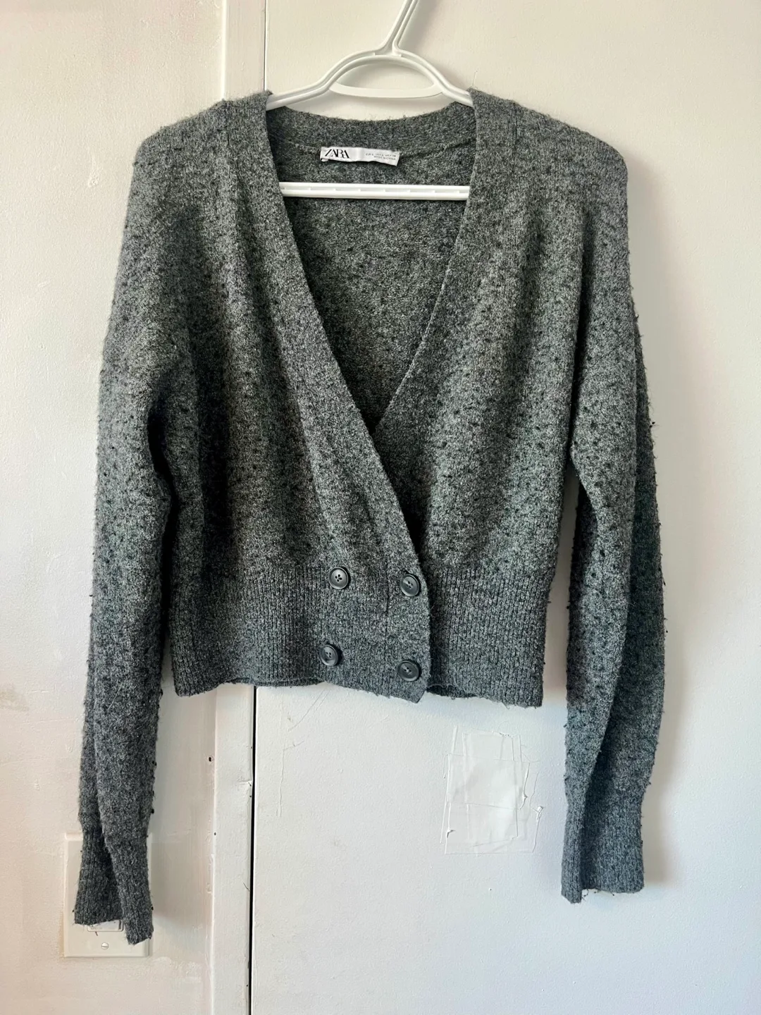 Zara Grey Knit Cardigan Size-L thumbnail