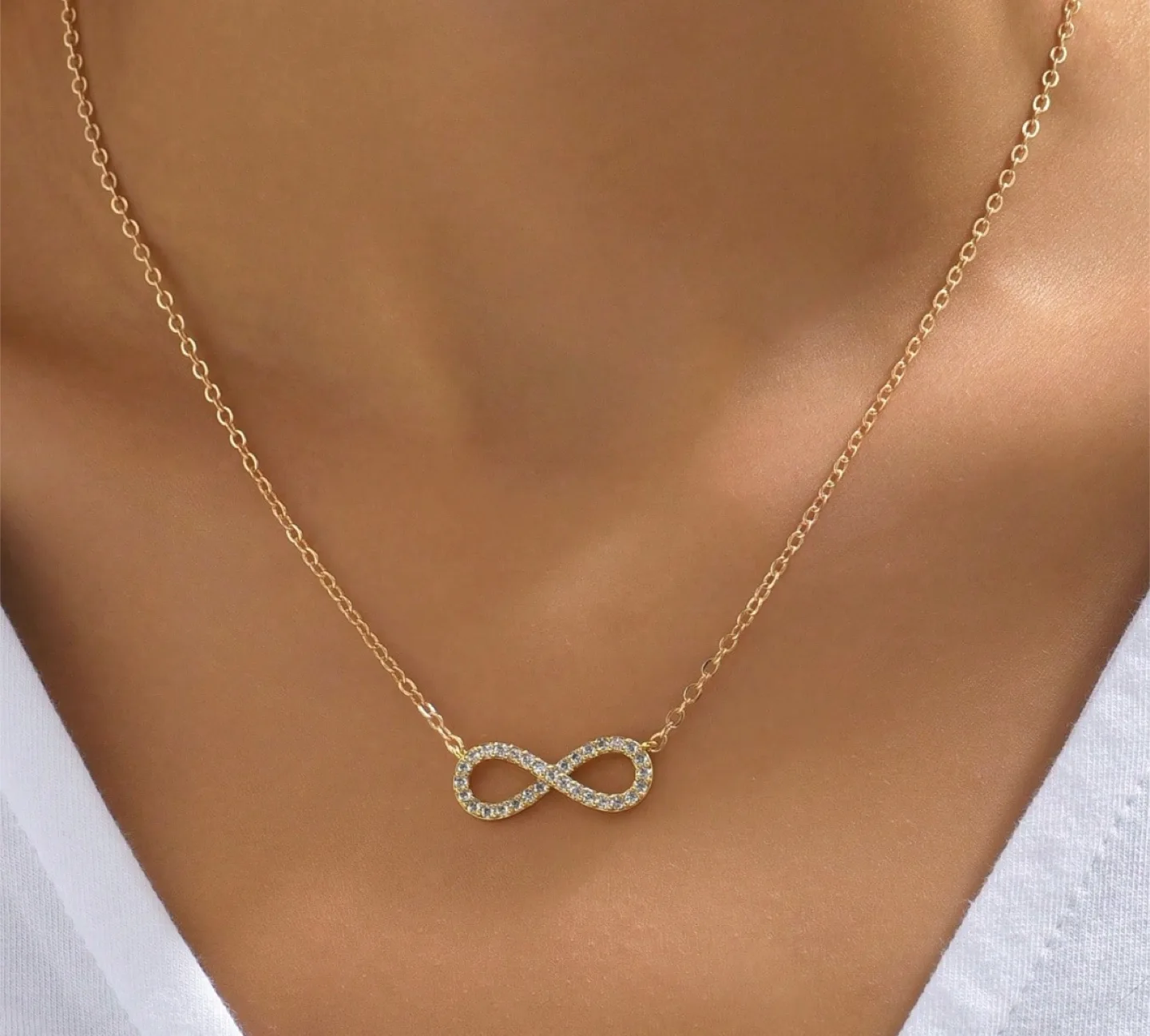 Gold Infinity Necklace thumbnail