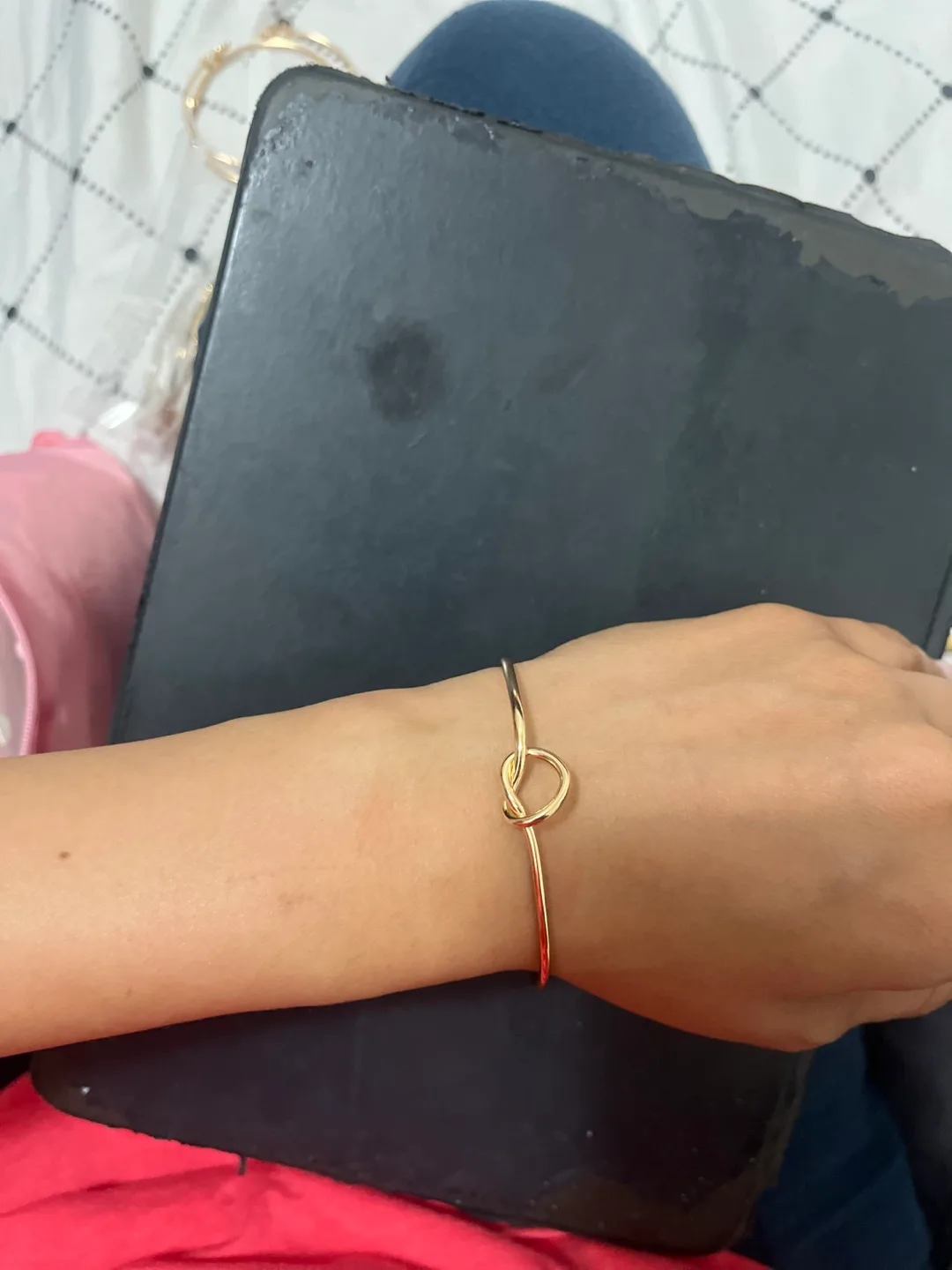 Gold Knot Bangle Bracelet thumbnail