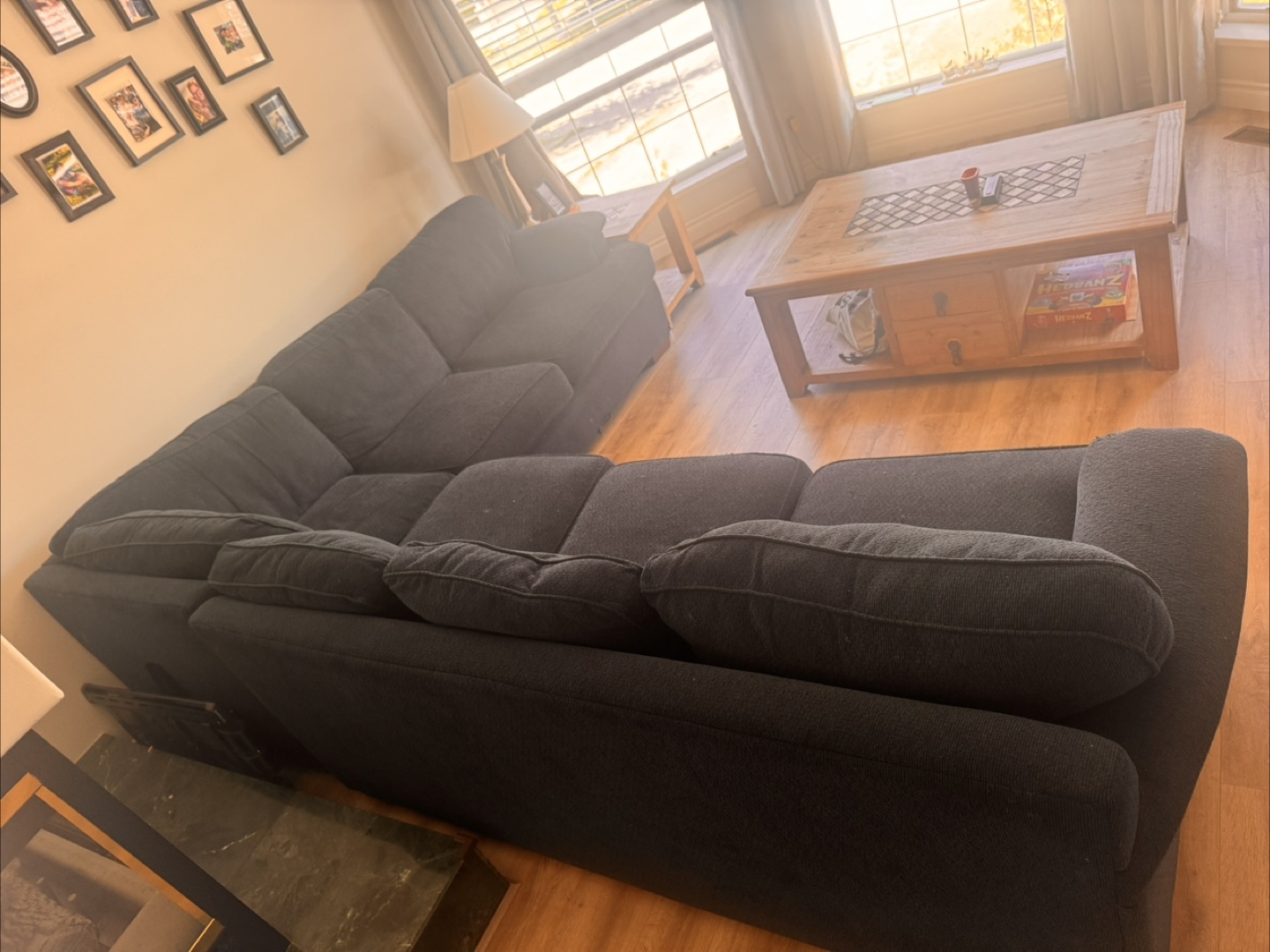 Dark blue 6 seater sectional - photo 2