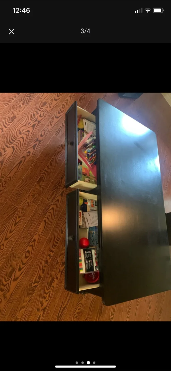 Black Coffee Table with Drawers image indicator(3)