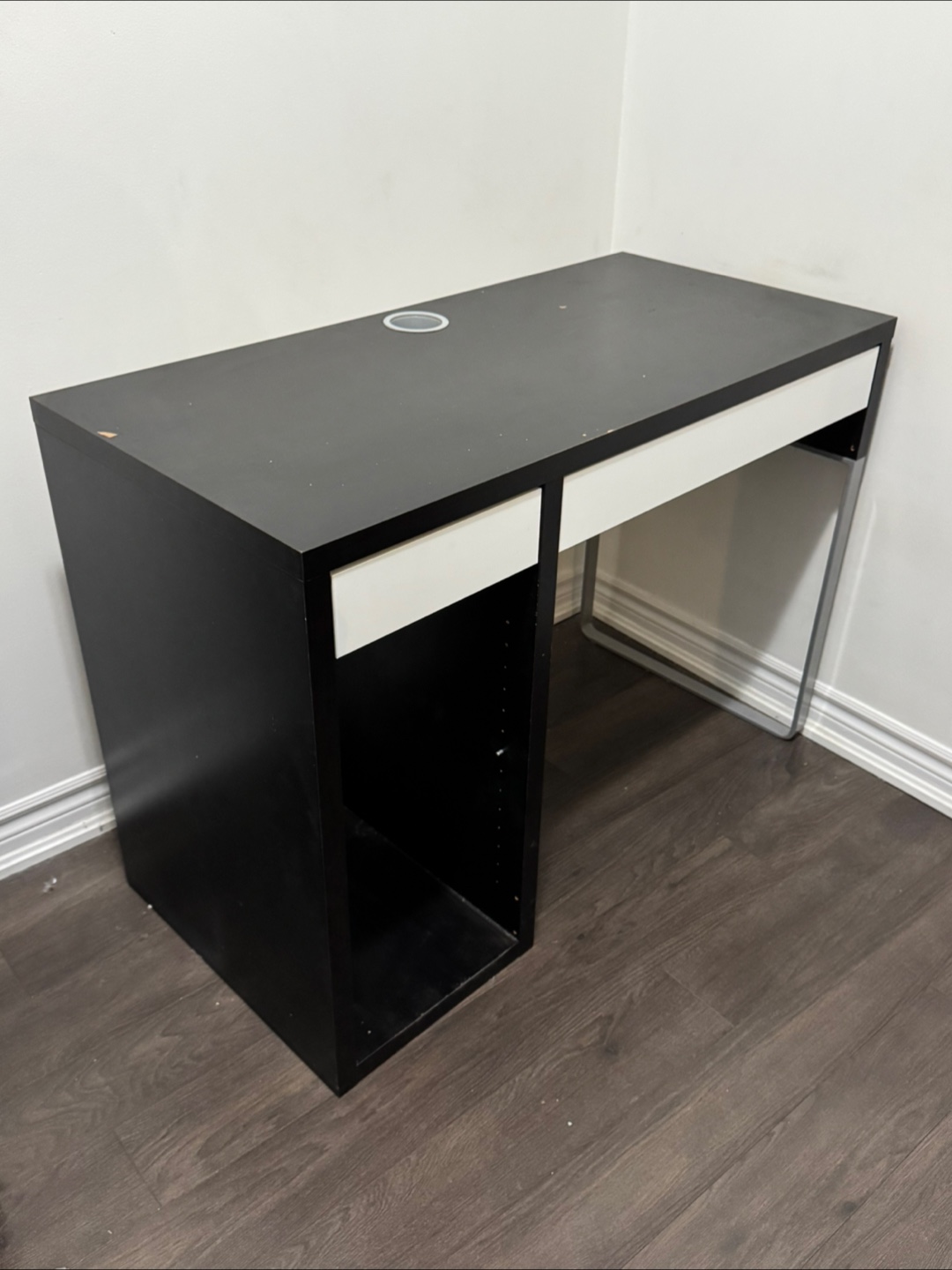 Black & White Desk with Drawers