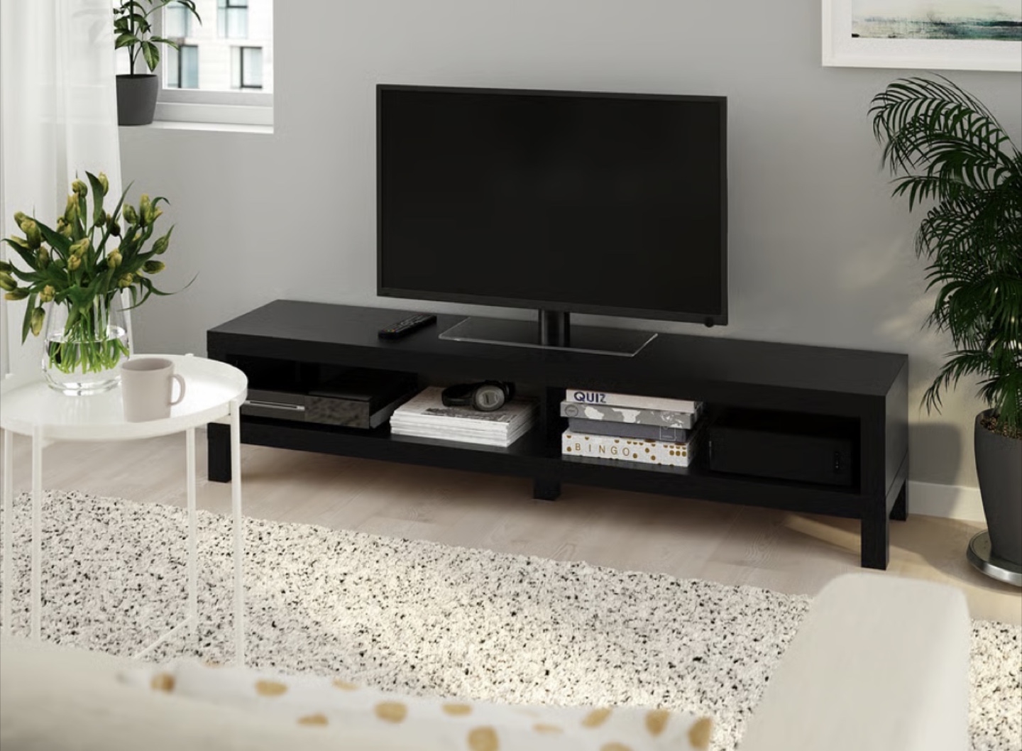 IKEA TV Stand, Black-Brown, 63 inch