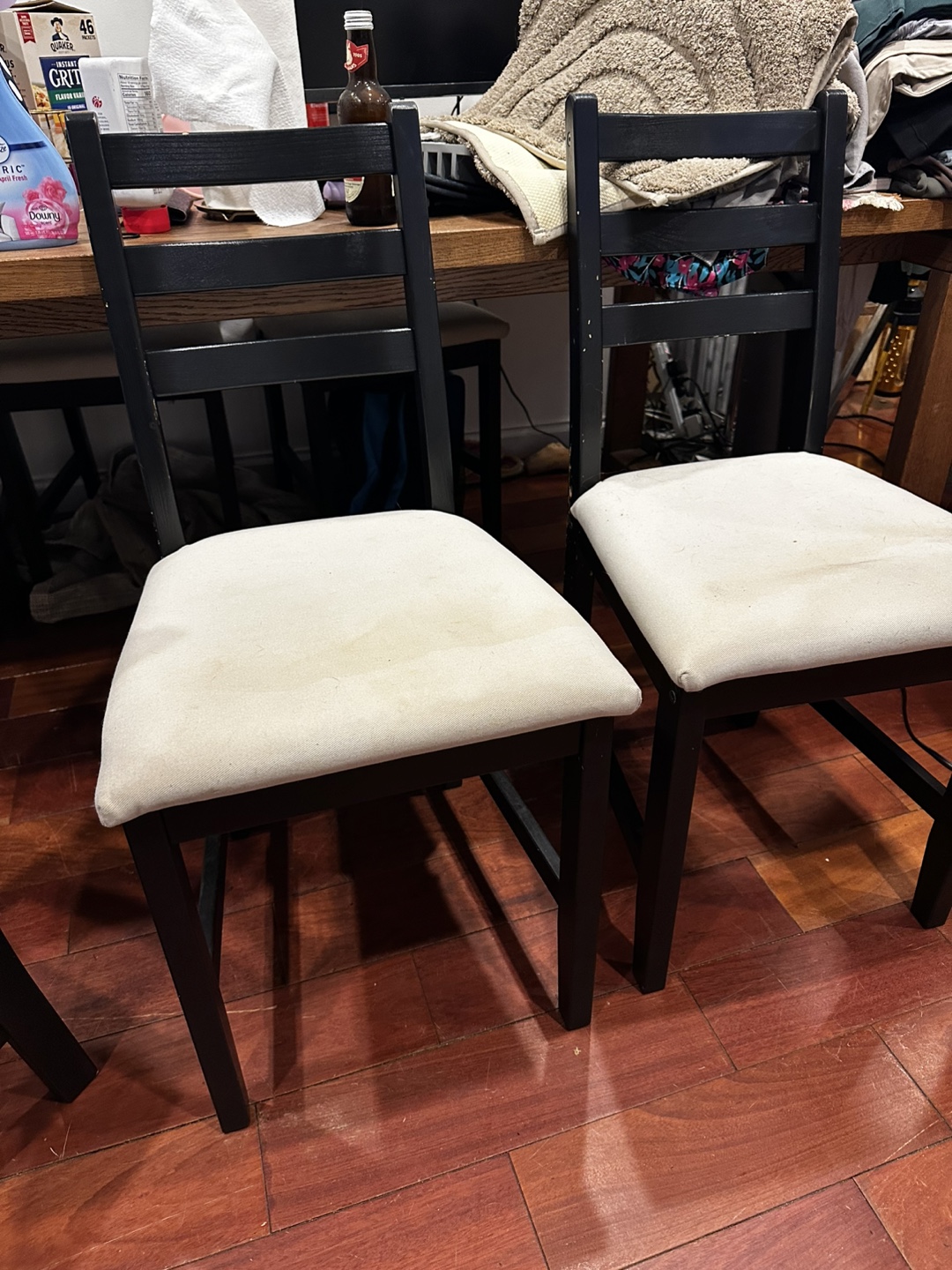 Set of 6 Dining Chairs - Black Wood Frame - photo 2