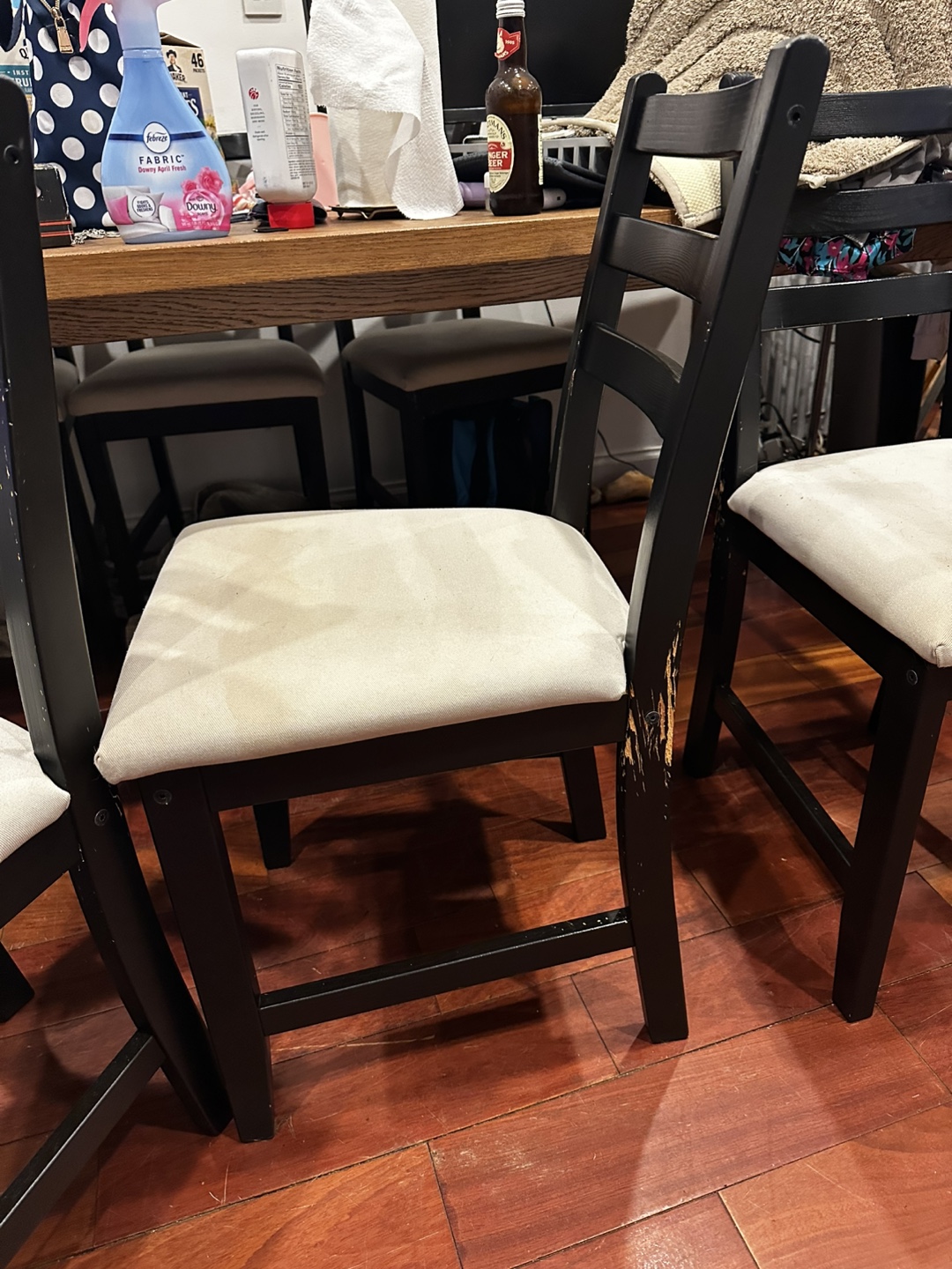 Set of 6 Dining Chairs - Black Wood Frame - photo 3