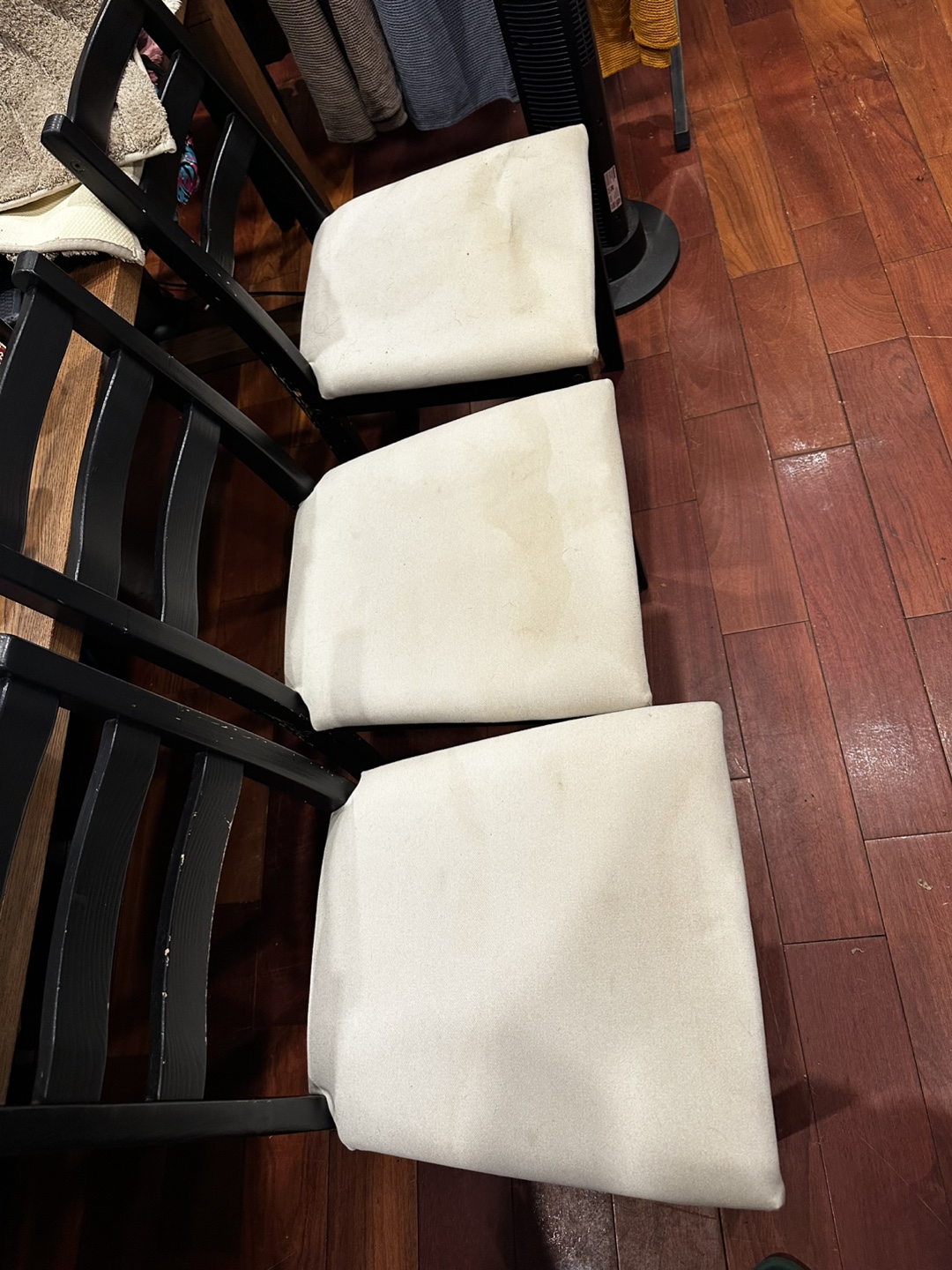 Set of 6 Dining Chairs - Black Wood Frame