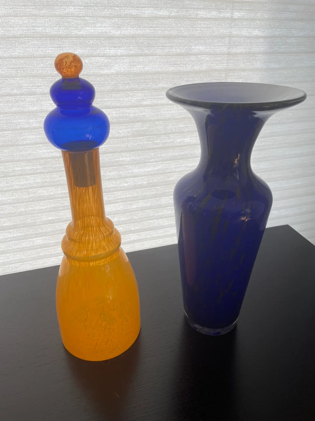 Blue & Yellow Decorative Glass Vases thumbnail