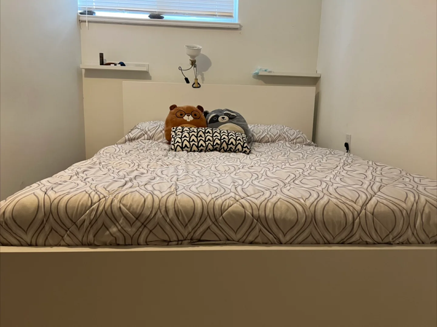Bed frame with headboard + mattress thumbnail