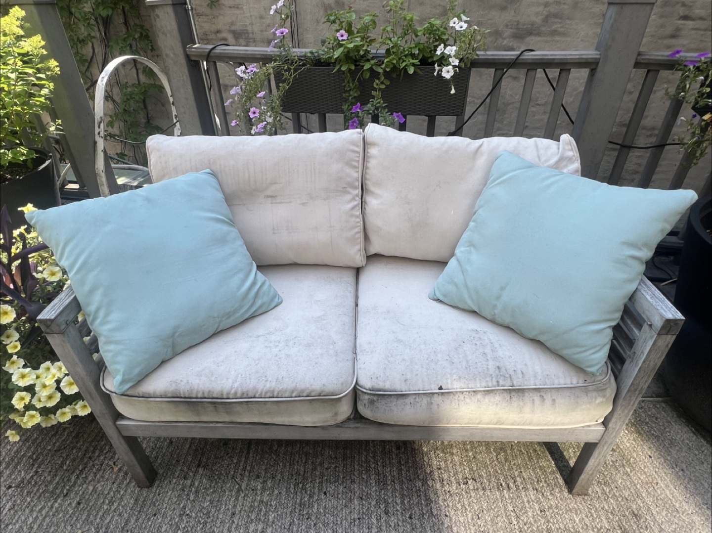 Used Outdoor Loveseat, Bench and chairs - photo 2