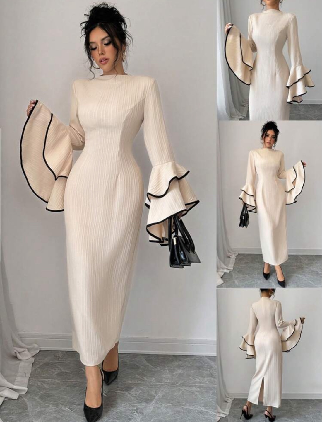 Long sleeve dress (white evening dress)