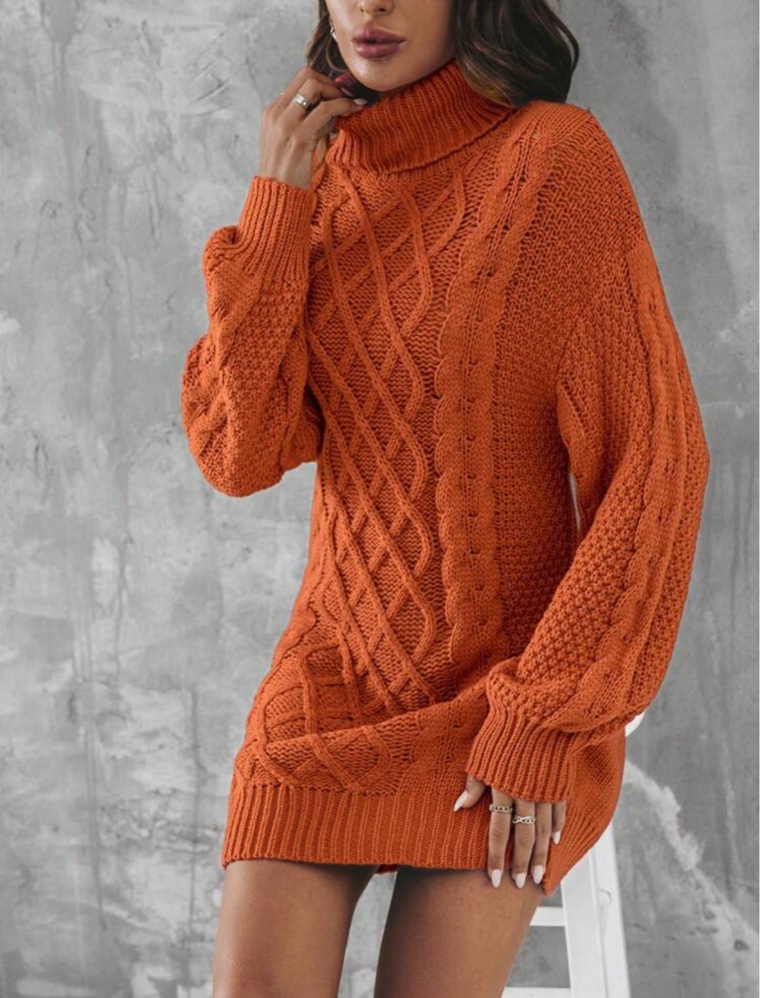 Orange crochet top turtle neck(Halloween/autumn)