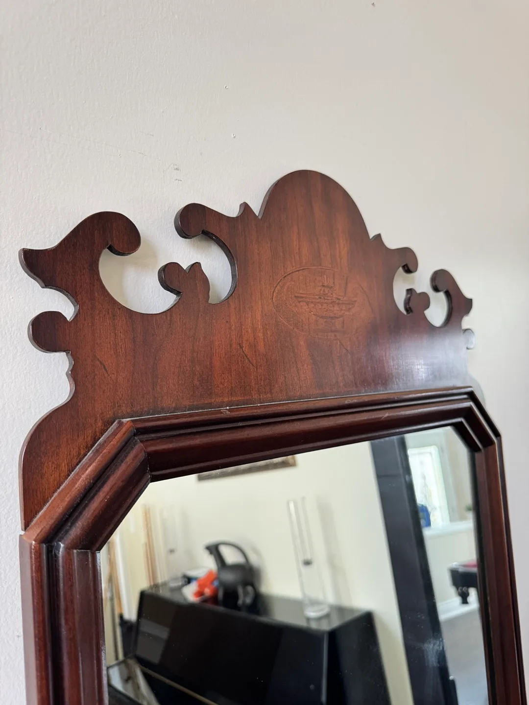 Vintage Wooden Framed Mirror image indicator(2)