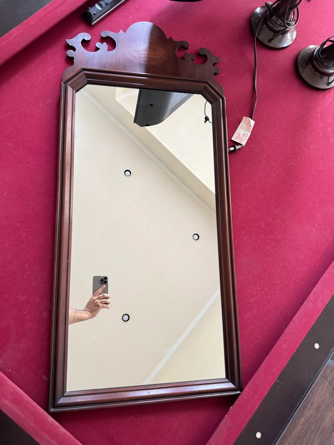 Vintage Wooden Framed Mirror image indicator(4)