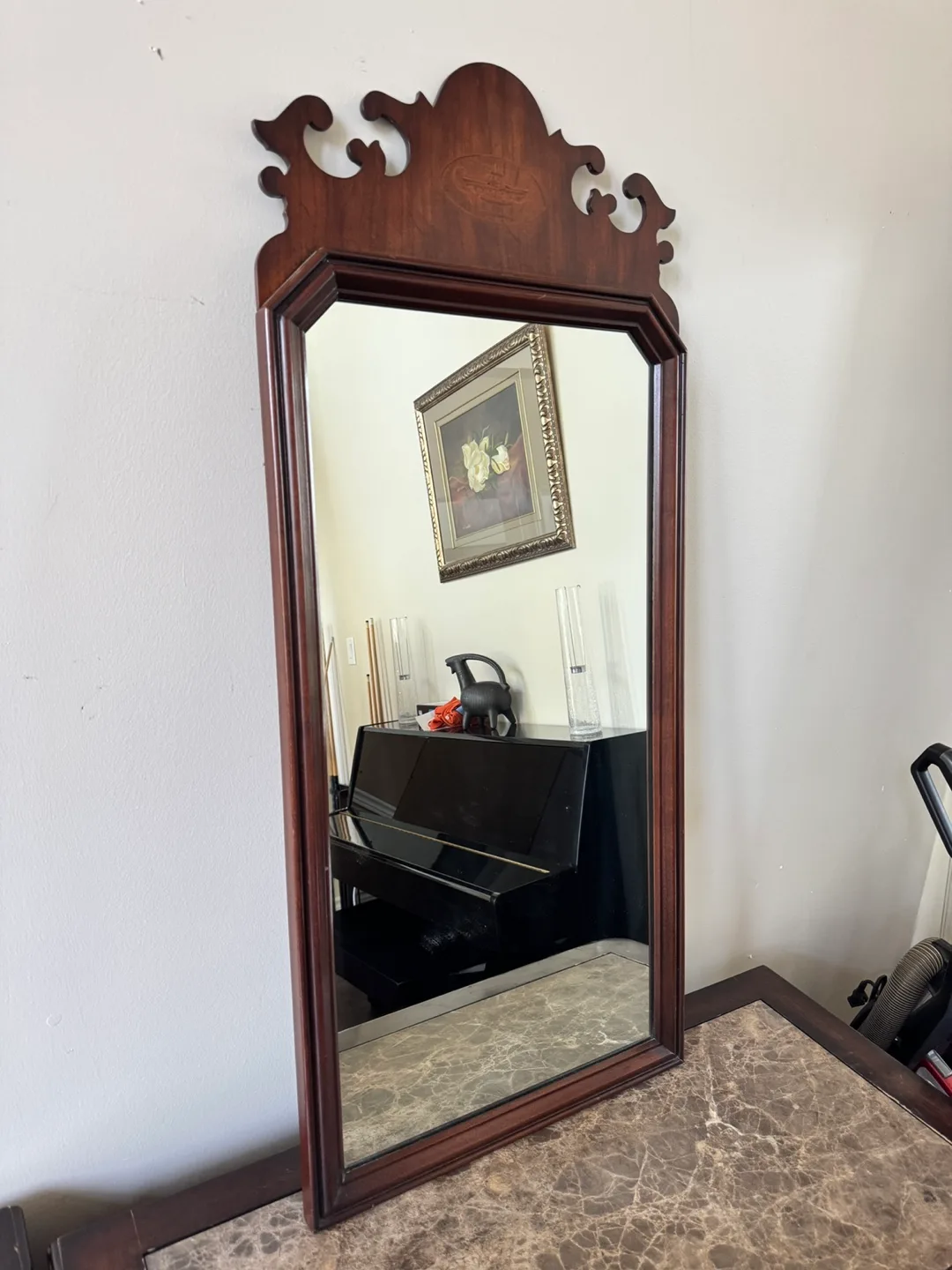Vintage Wooden Framed Mirror thumbnail