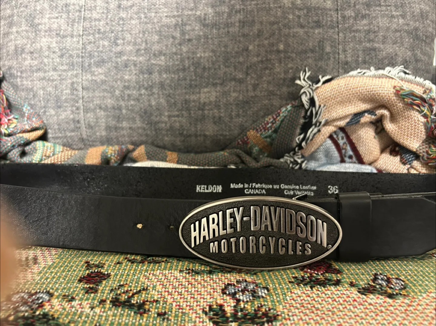 NEW - Harley-Davidson Leather Belt - Size 36 thumbnail