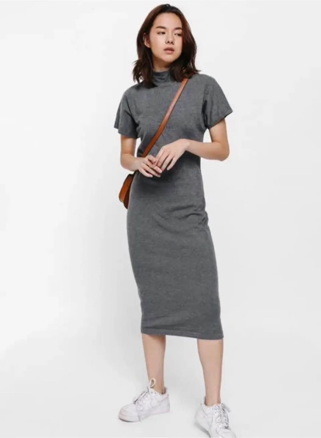 Love Bonito Turtleneck Knit Midi Dress in Black image indicator(2)