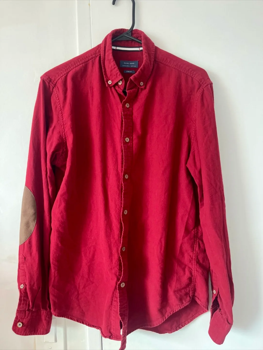 Zara Man Slim Fit Burgundy Shirt - Size M thumbnail