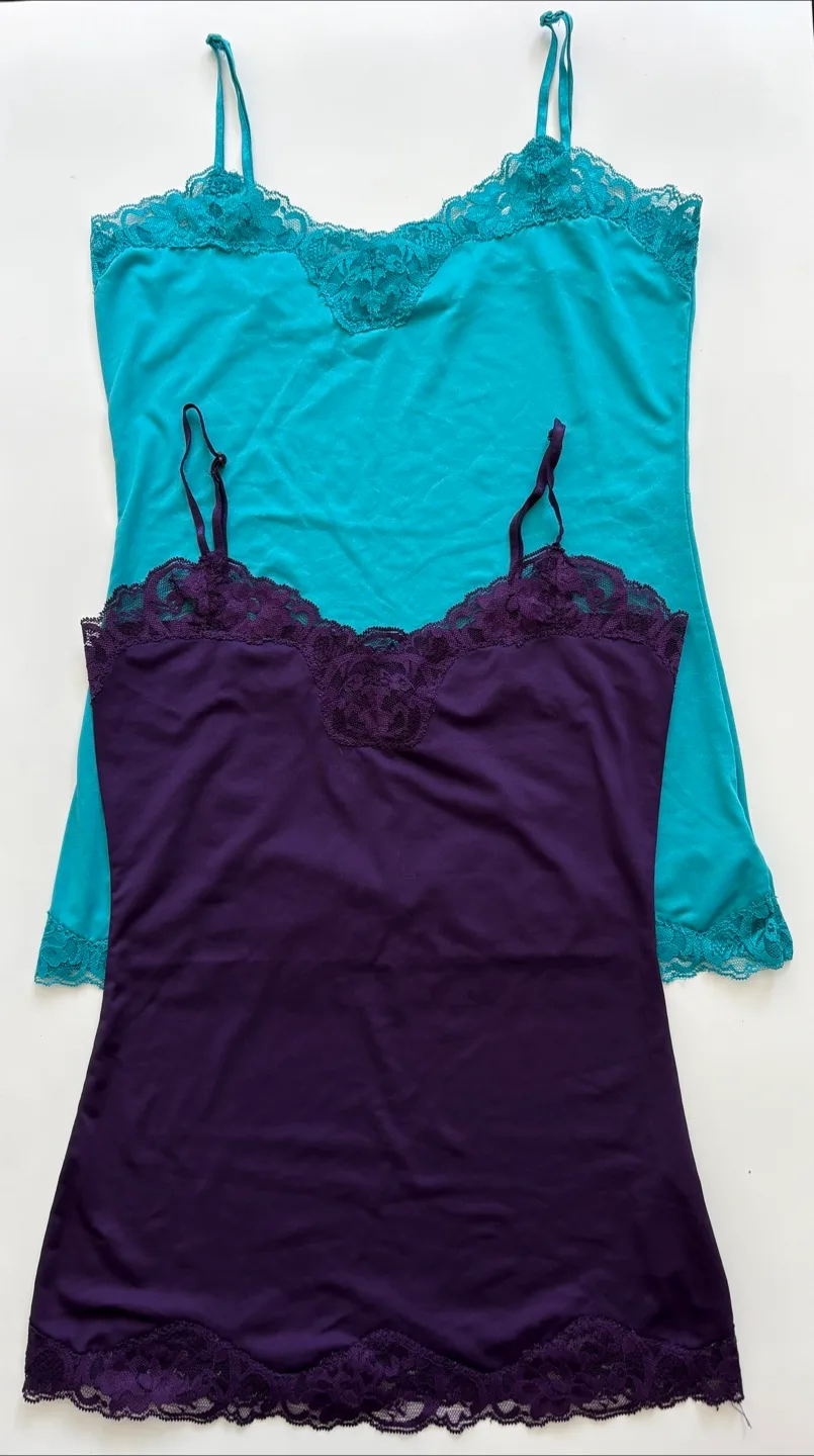Two Lace Trim Cami Tank Tops thumbnail