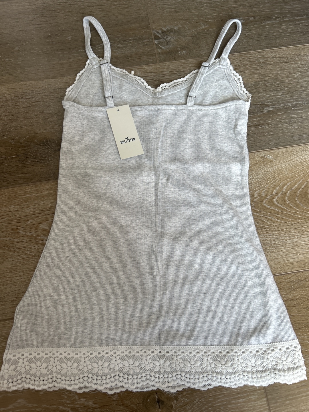 New Hollister Grey Lace Trim Cami - Size XS - photo 2