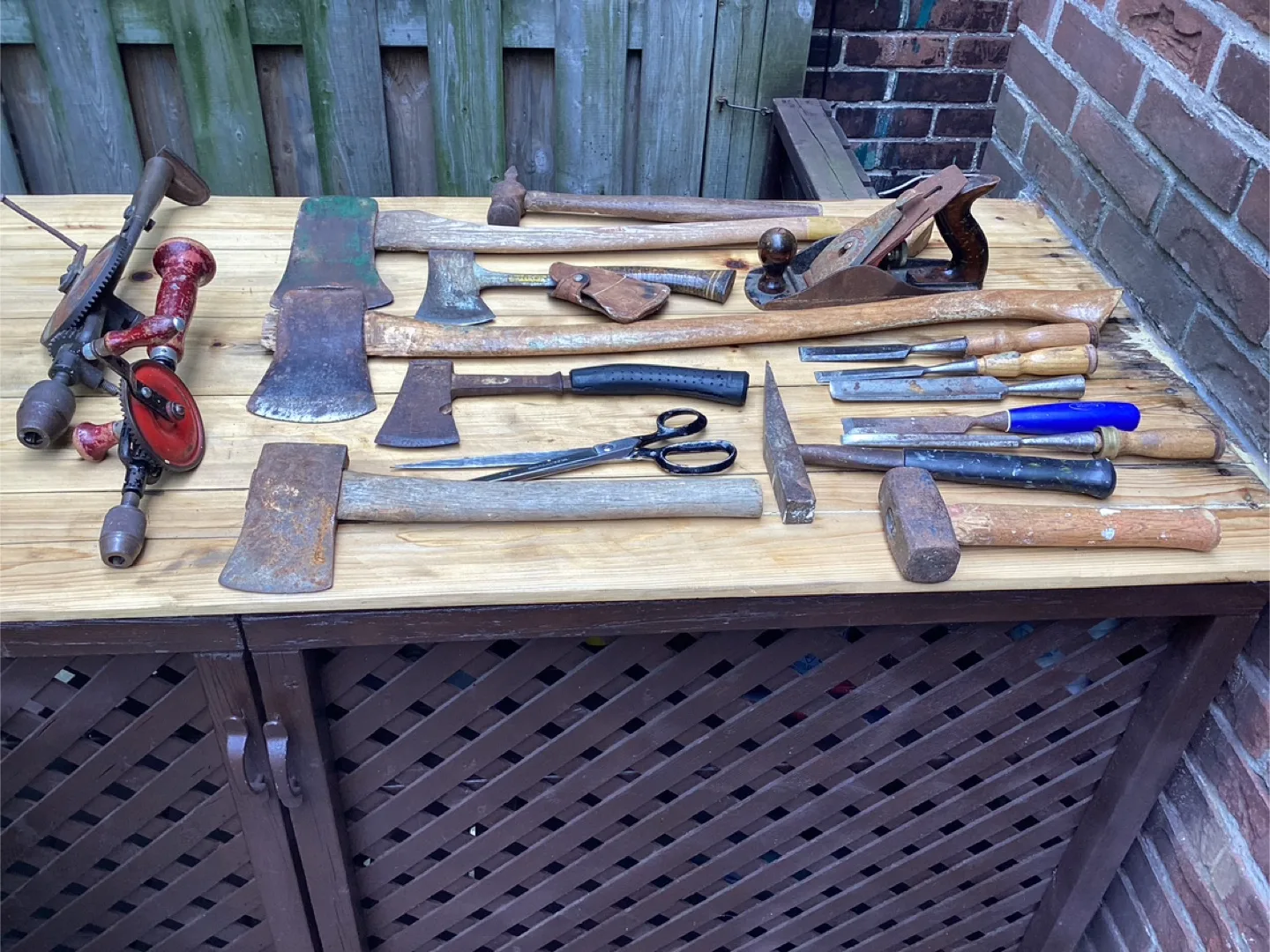 Axes, Hammers, Plane, Hand Braces, Chisels, Scissors & More ! thumbnail