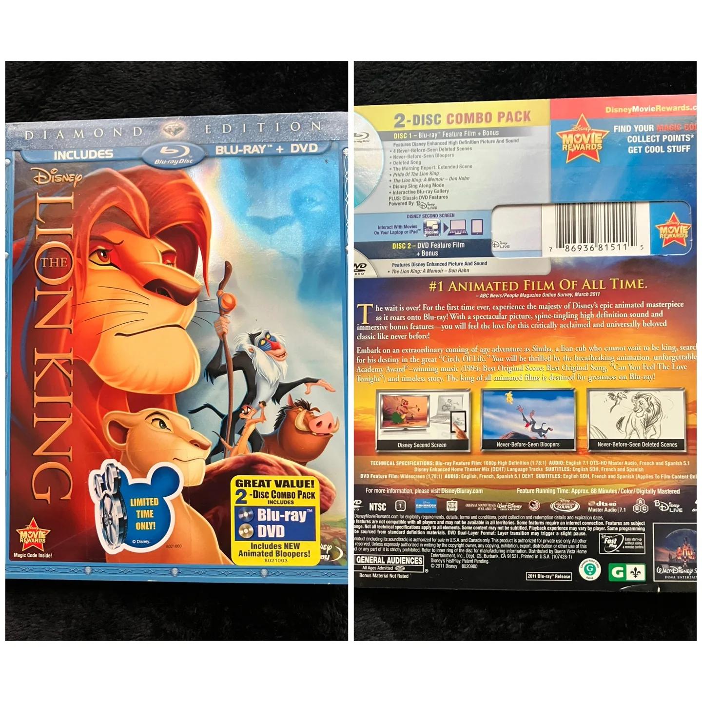 (Blu-ray) The Lion King - Diamond Edition thumbnail