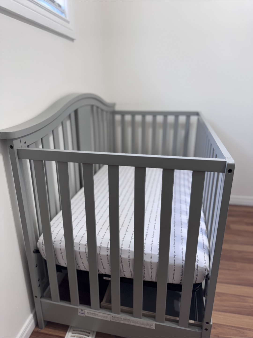 Grey Baby Crib with Mattress - photo 4