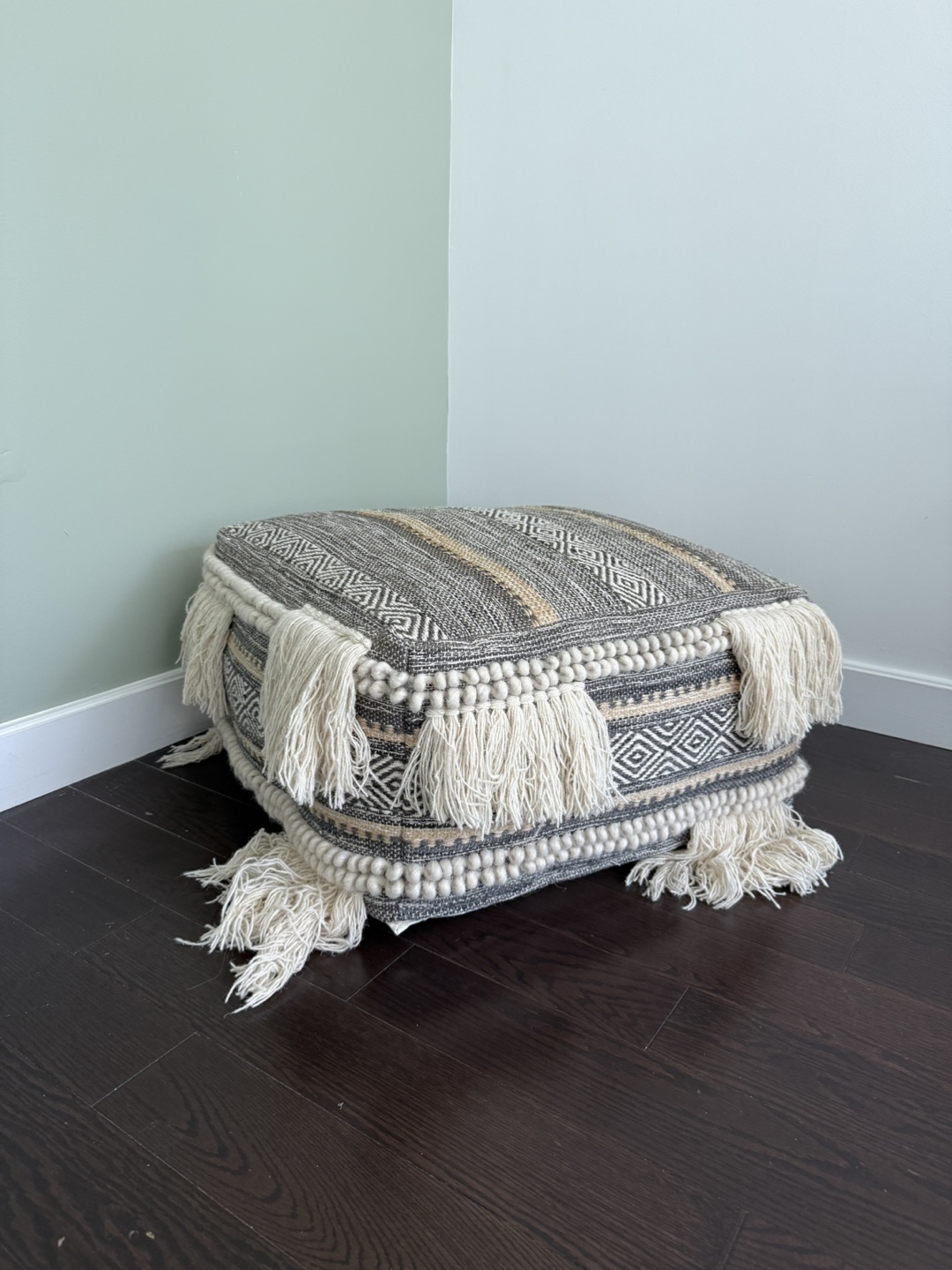 Boho-Style Pouf Ottoman