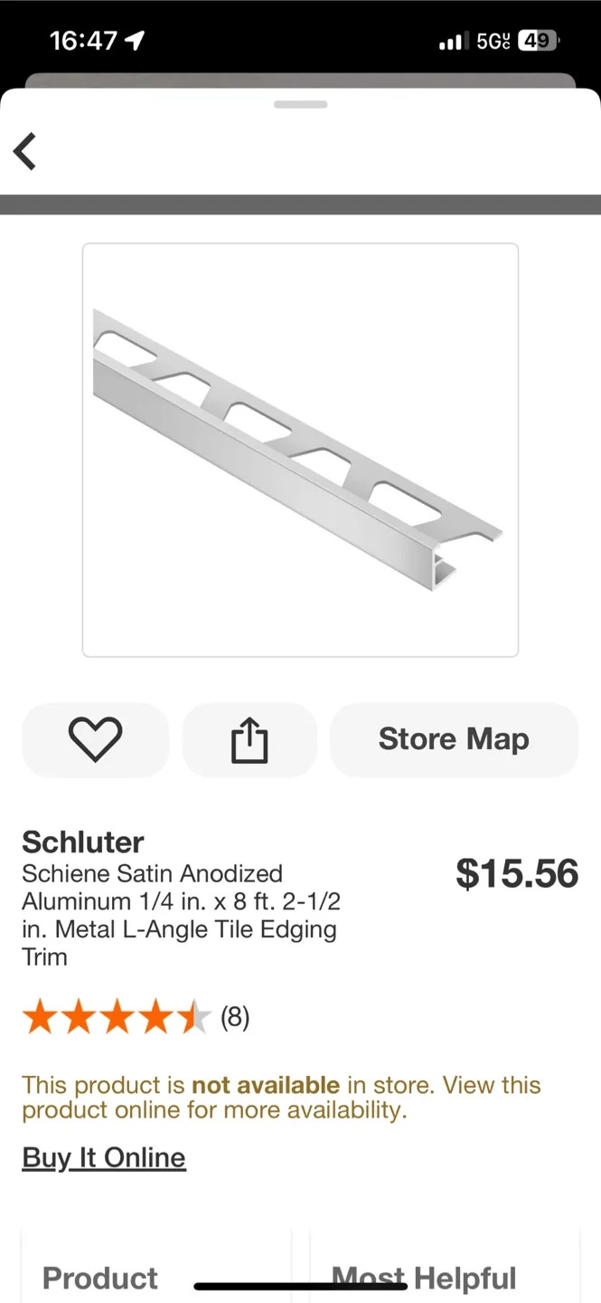 Schluter Schiene Satin Anodized Aluminum 1/4 in. x 8 ft. thumbnail