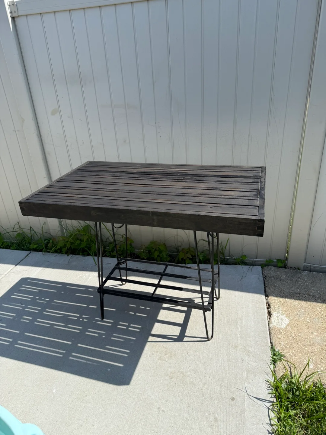 Dark Wood Outdoor Patio Table thumbnail