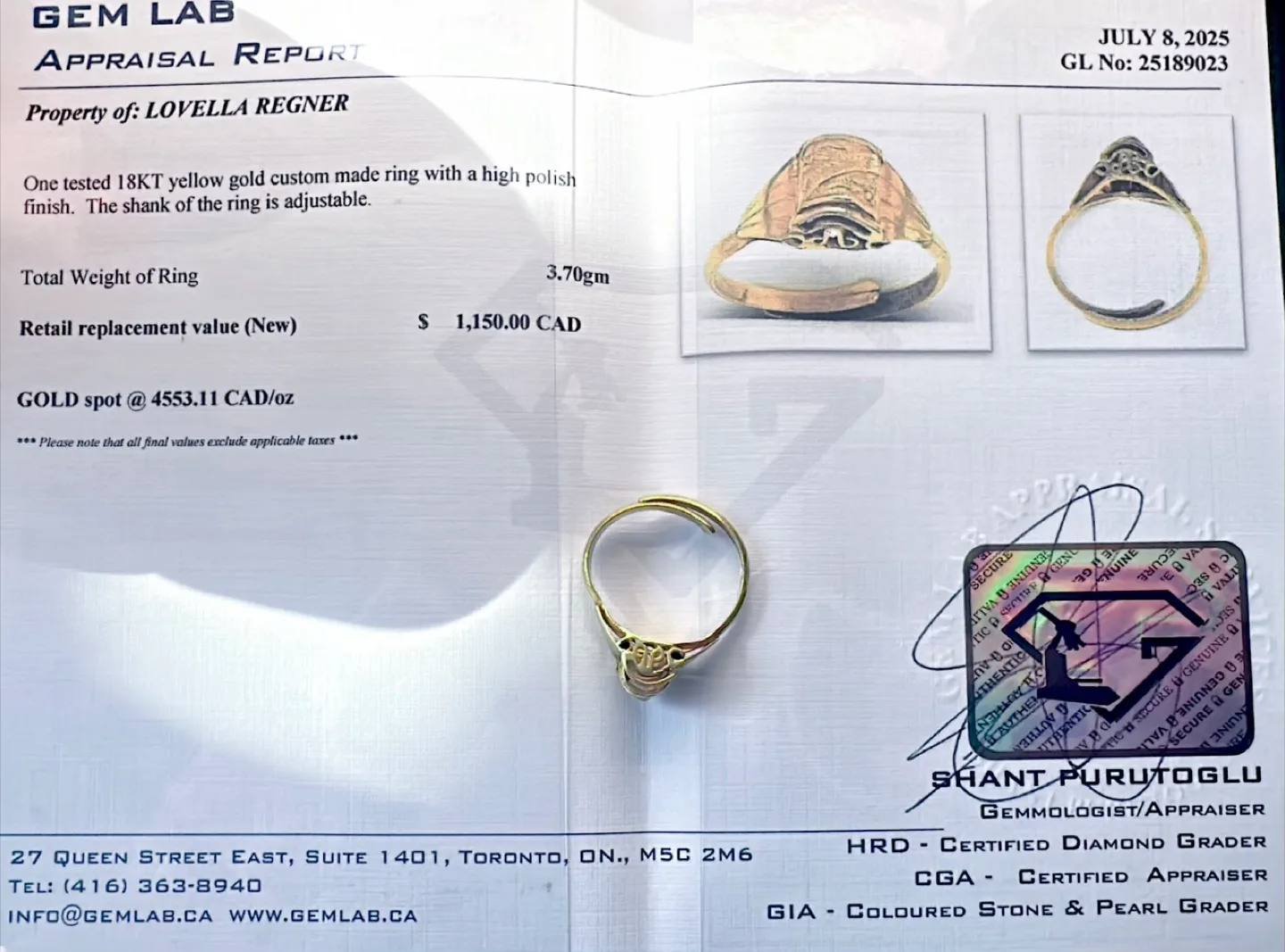 18K Yellow Gold Custom Ring image indicator(8)
