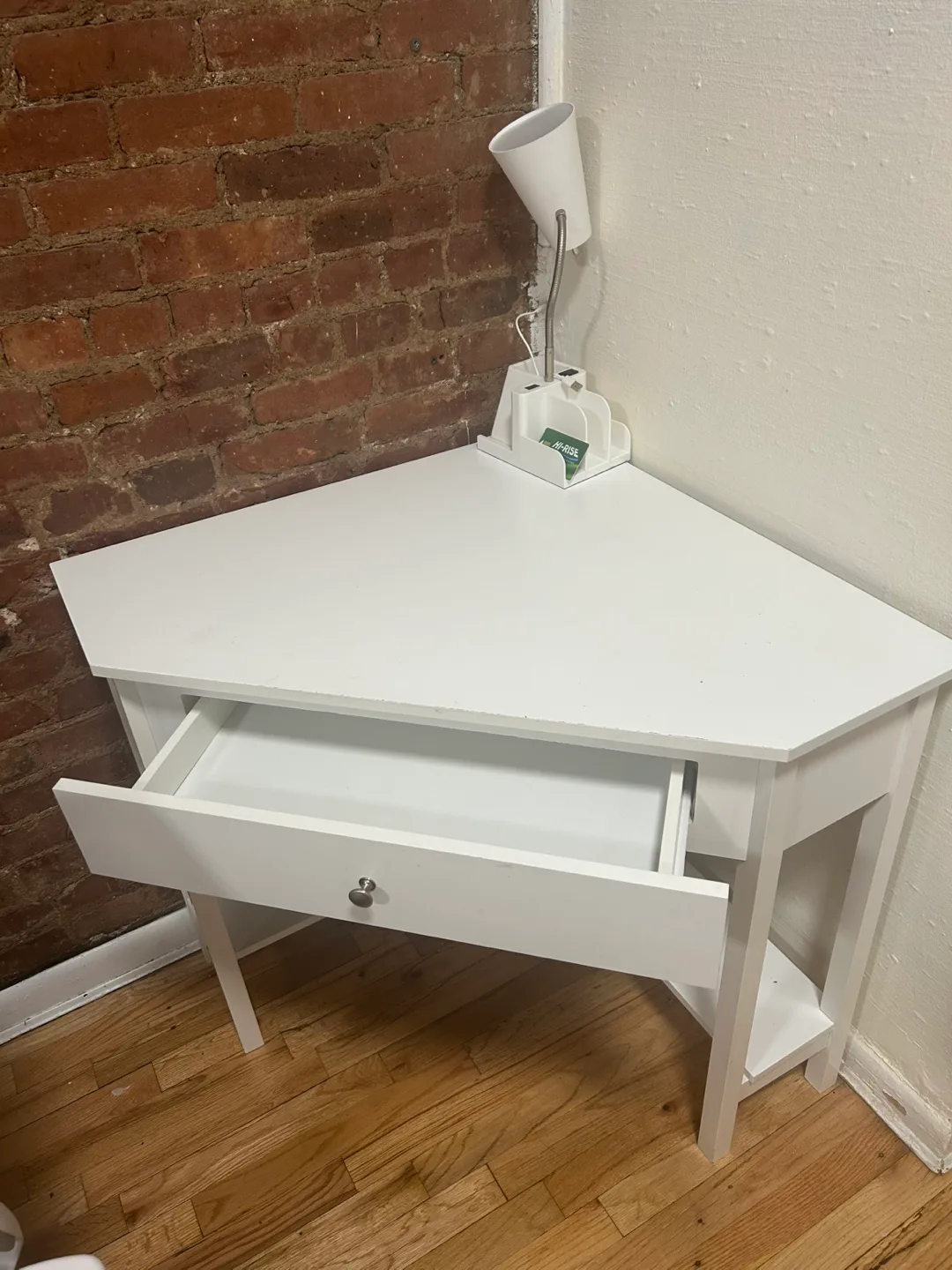 White Corner Desk with Drawer image indicator(3)
