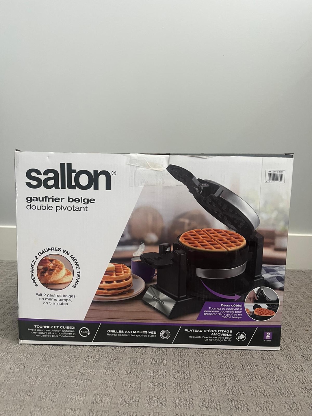 Salton Rotating Double Belgian Waffle Maker - New! - photo 2
