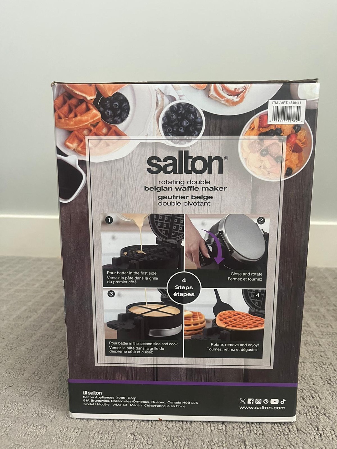 Salton Rotating Double Belgian Waffle Maker - New! - photo 3