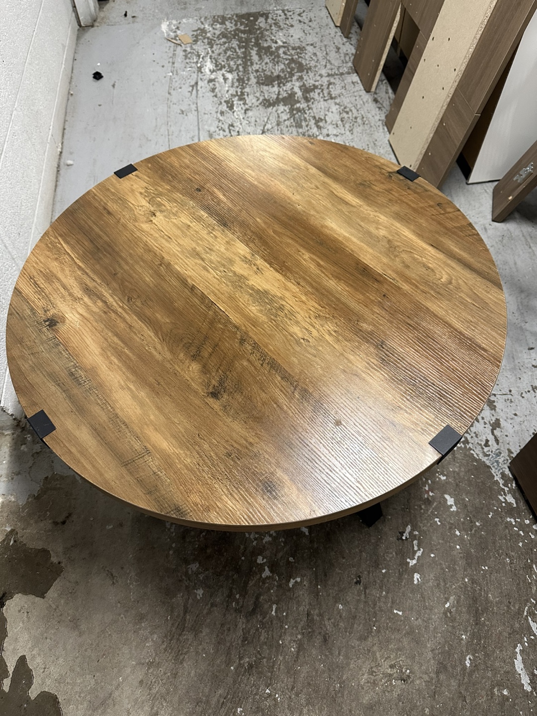Round Wood & Metal Accent Table - photo 2