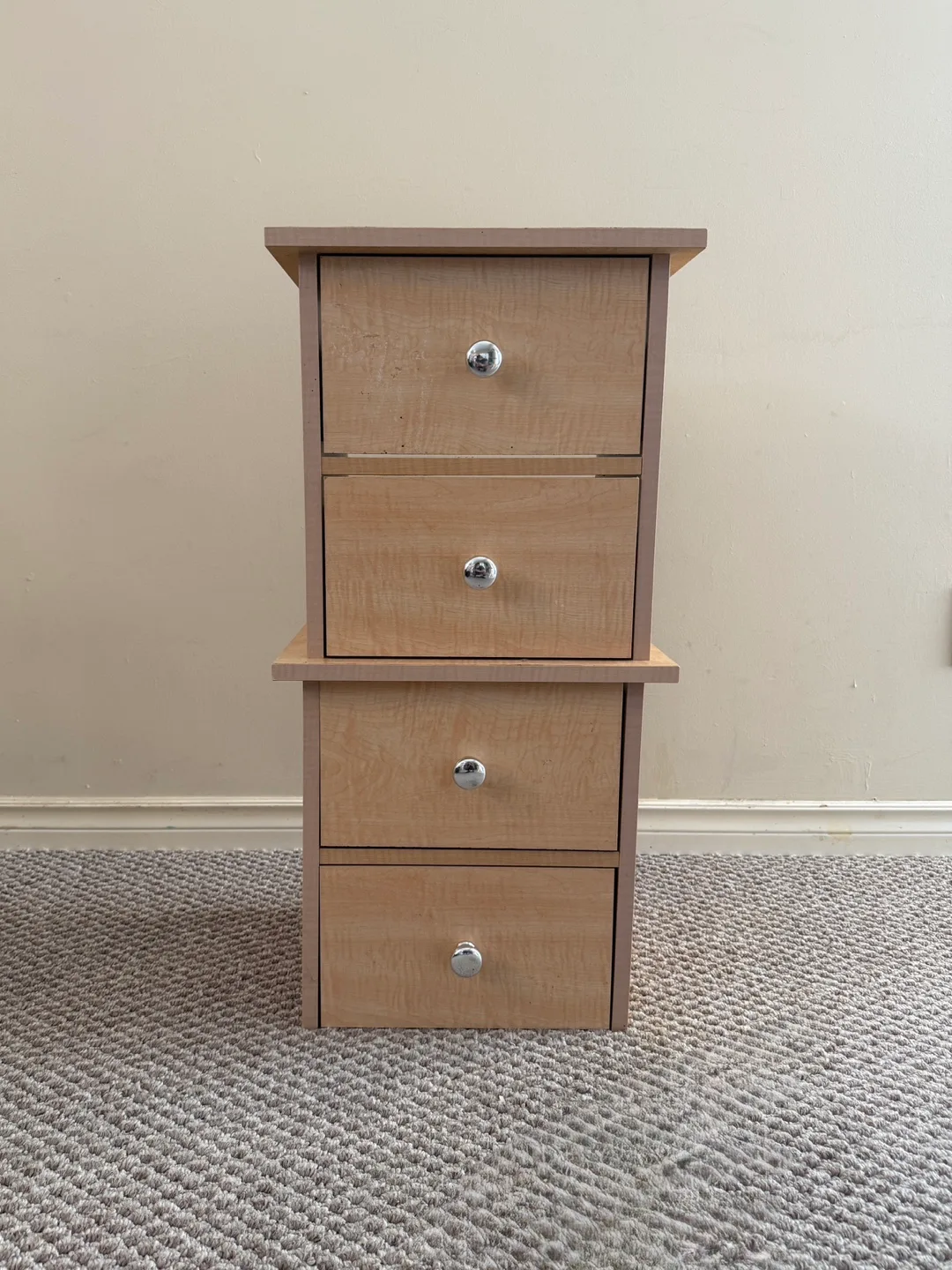 4-Drawer Wooden Cabinet / Bedside Cupboard thumbnail
