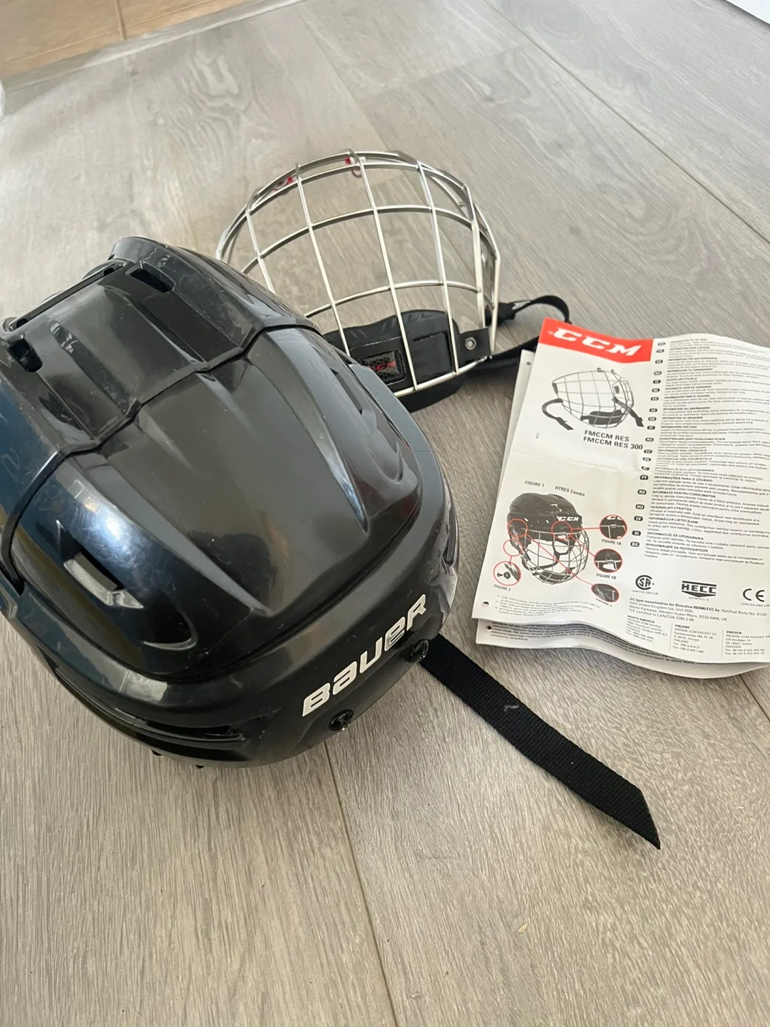 Bauer Hockey Helmet with CCM FM6800 Cage thumbnail