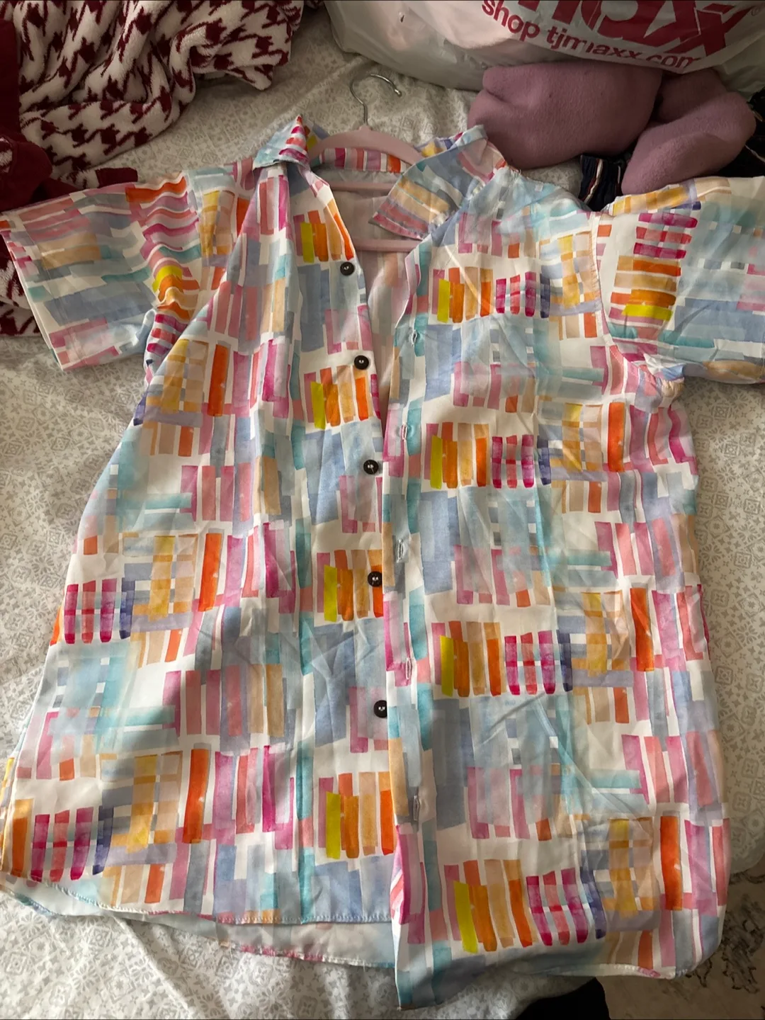 Colorful Patterned Button-Down Shirt thumbnail