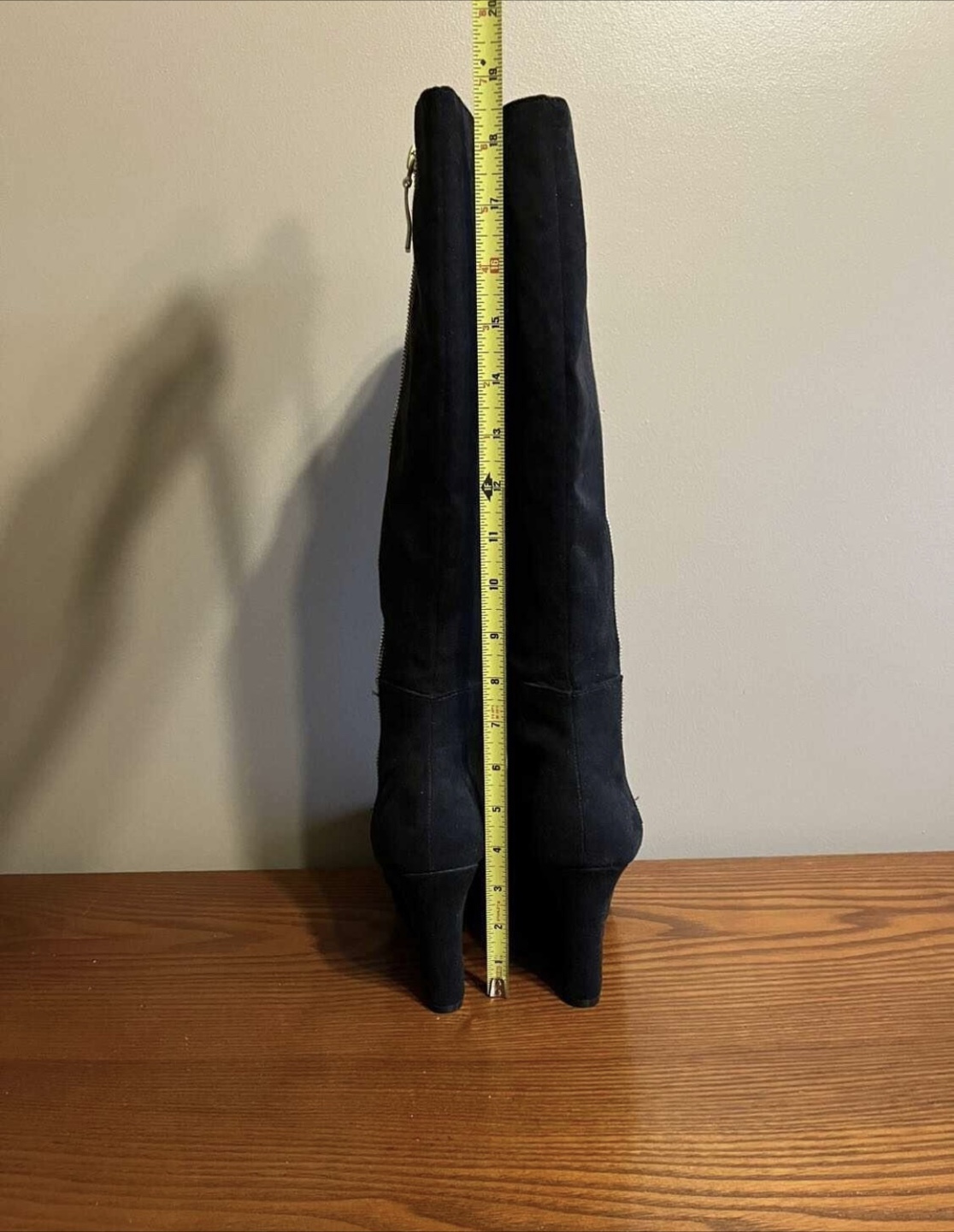 LADIES BLACK FAUX SUEDE ZIPPERED BOOTS (Size 7) - photo 4