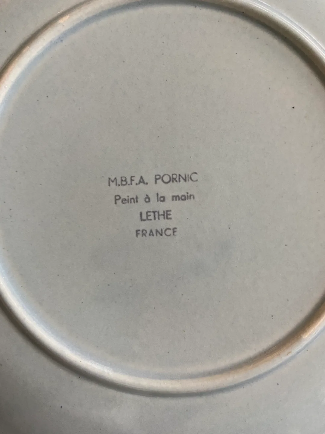 Vintage MCM hand-painted ceramic plates & platter made in France image indicator(2)